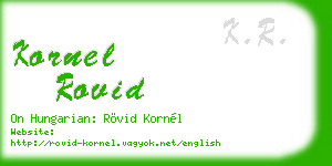 kornel rovid business card